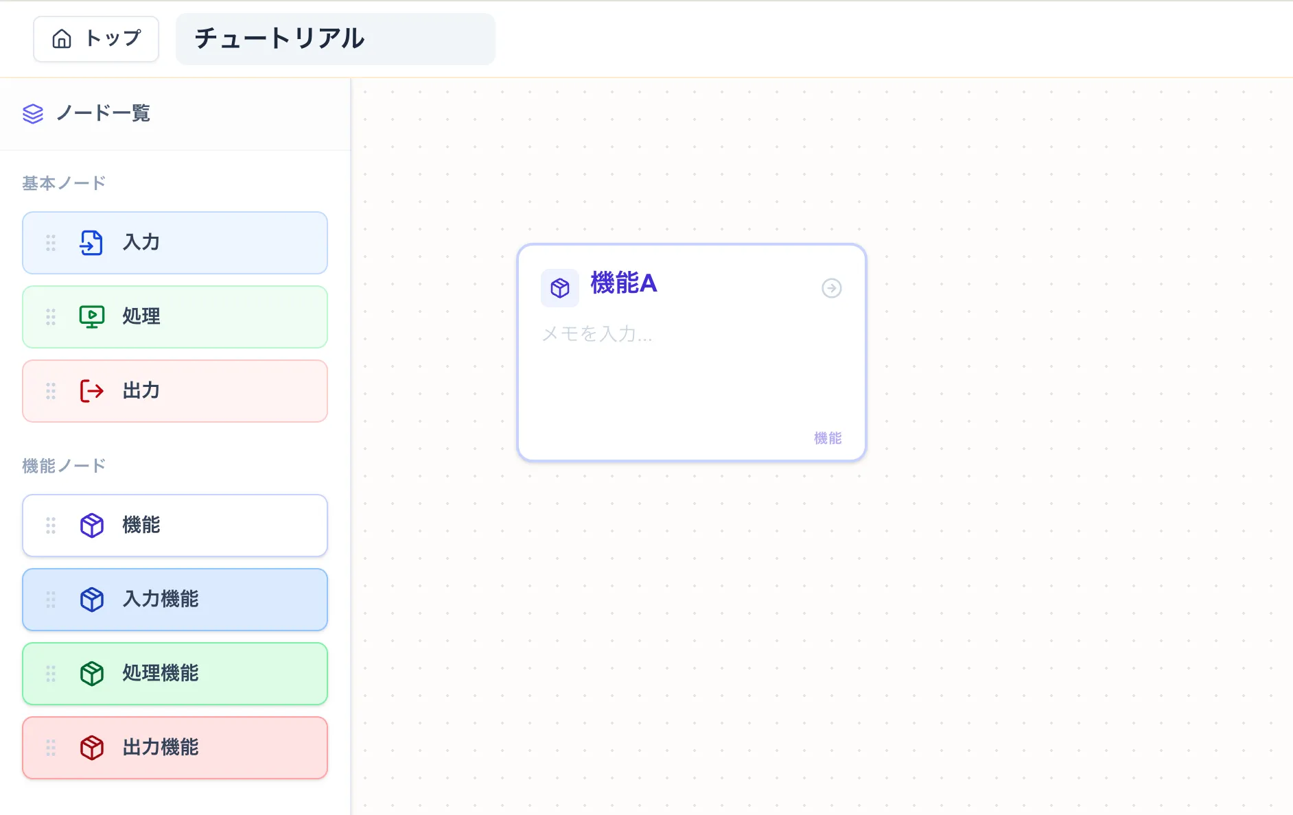 機能ノードの作成